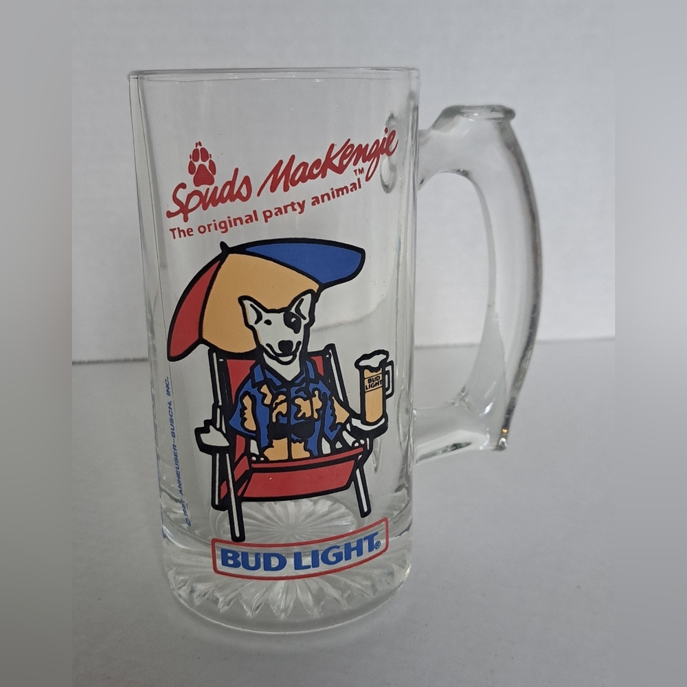 Spuds MacKenzie Bud Light Vintage Glass Mug